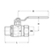 Ball valve Type: 1615 Brass KIWA Internal thread (BSPP)/External thread (BSPT) PN10